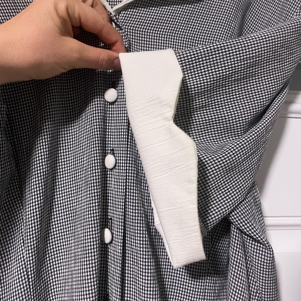 Vintage Plus Size Kathie Lee Gingham Dress with Peter Pan Collar - Picture 4 of 7